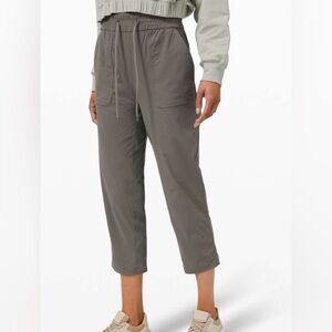 Lululemon Beyond the Studio Crop Gray Sage Athleisure City Casual Size 12